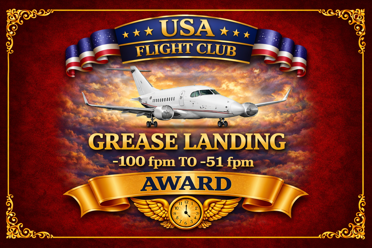 Award is auto granted when a pilots landing rate is -100 -51 FPM